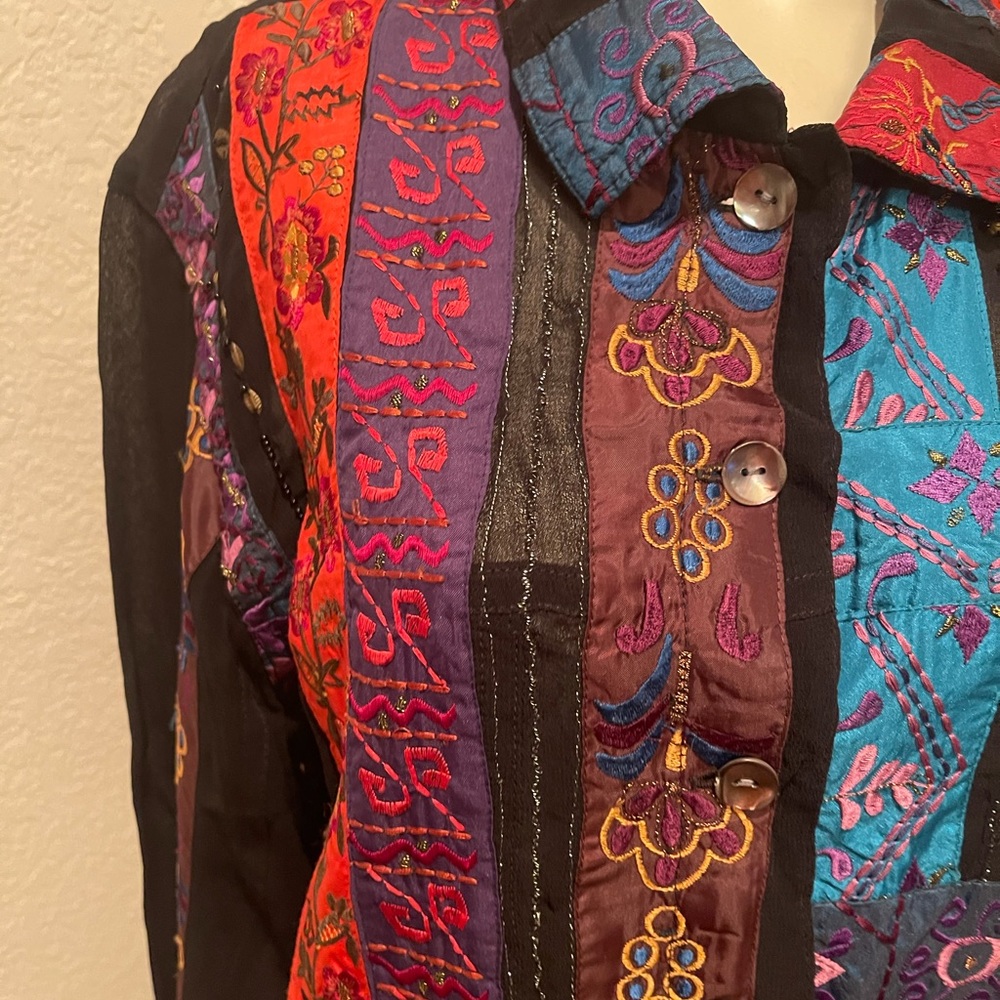 Chico’s Patchwork Sequin Jacket Shirt - image 3